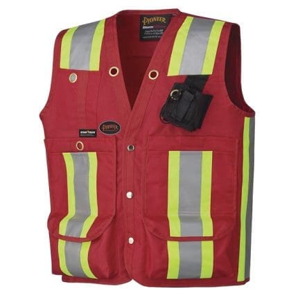 Pioneer hi-viz red surveyor's safety vest